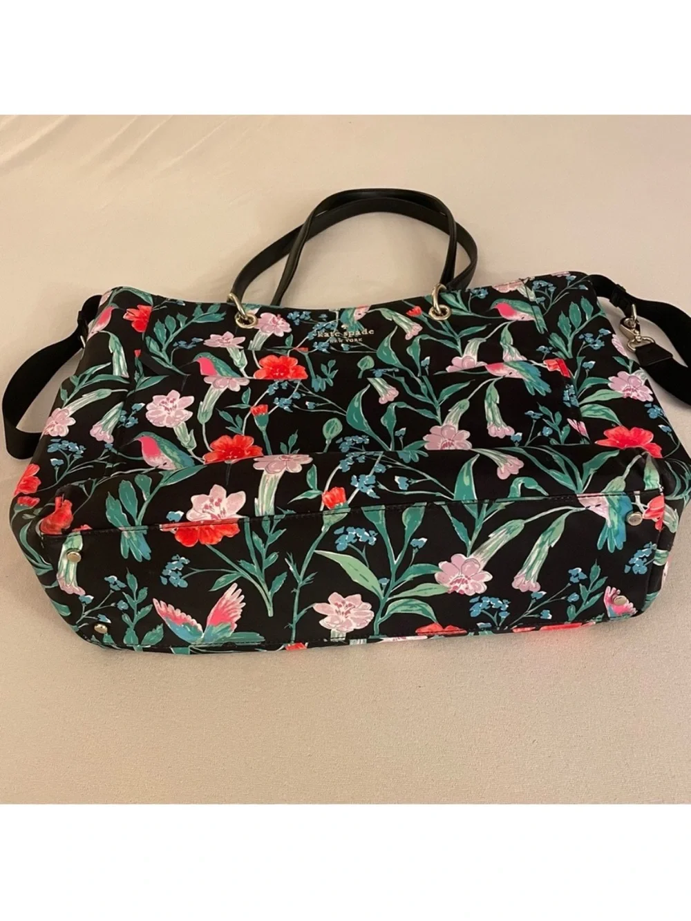 Kate Spade Watson Lane Pauline Hummingbird Floral Diaper Bag with Changing Pad